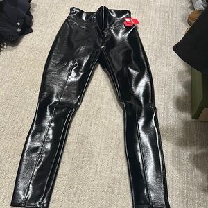 Spanx nwt Black faux patent leather pants